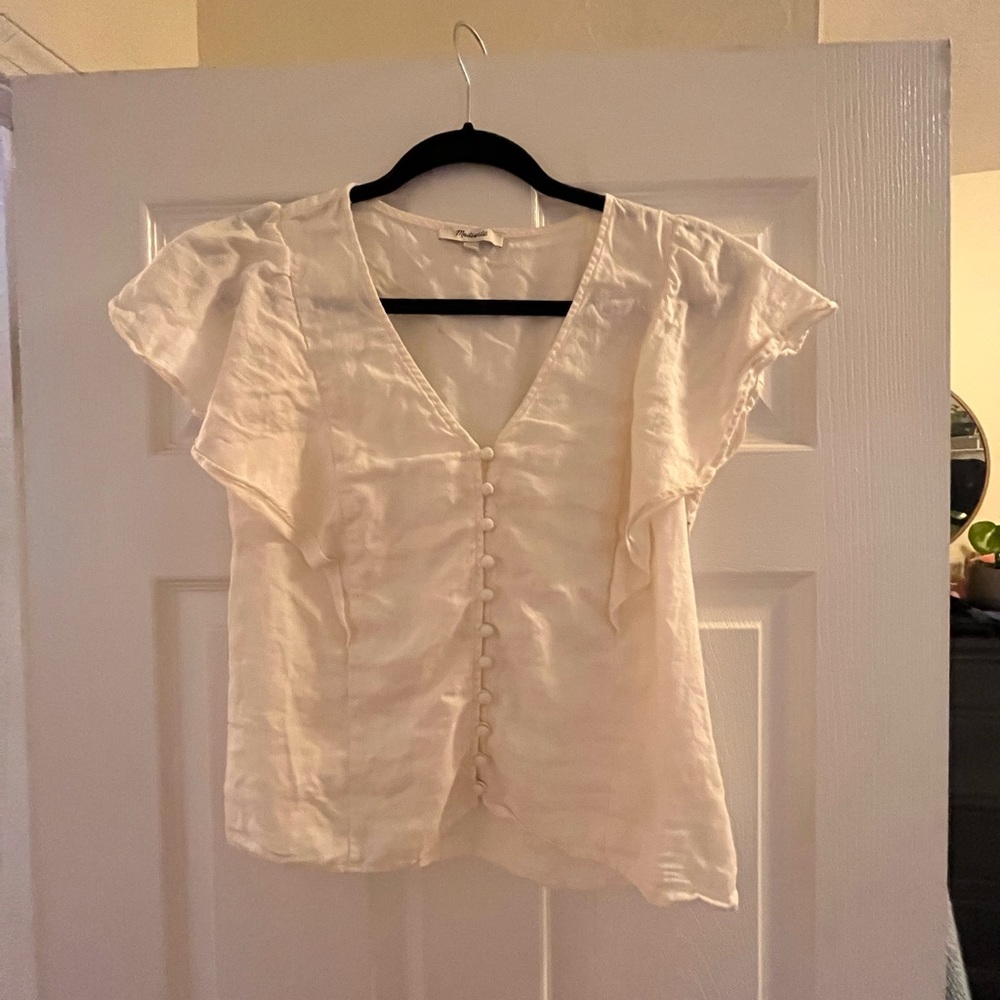 Madewell linen side zip top